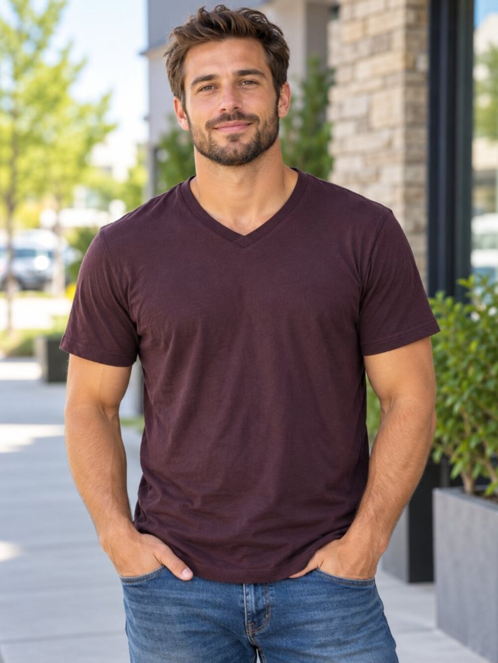 Mens Calvin Klein burgundy  TShirt--XL